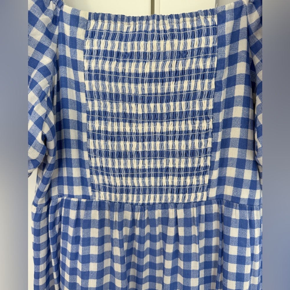 Hyacinth House Blue Gingham Puff Sleeve Dress - Picture 4 of 12